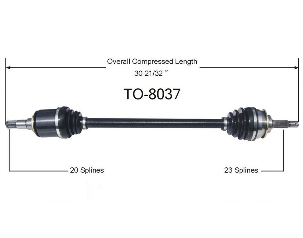 Fits Toyota Tercel 1983-1988 SurTrack TO-8037 CV Axle Shaft Drivers Side