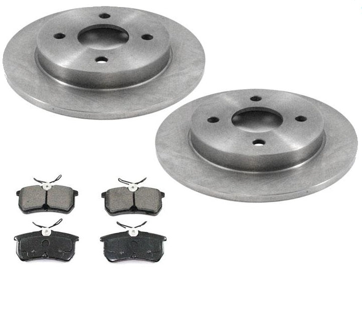 Juego de rotores de disco de freno trasero y pastillas de cerámica para Ford Focus 2001-2007