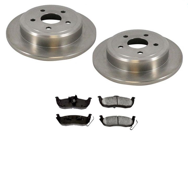 Fits 05-10 Commander Grand Cherokee Rear Disc Brake Rotor & Ceramic Brake Pads