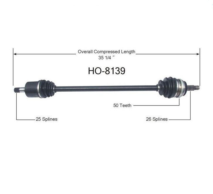 CV Joint Half Shaft Civic Drivers Side Manual Trans HO-8139