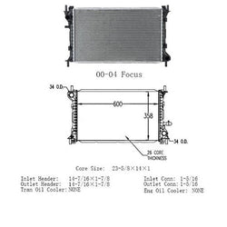 For FORD FOCUS 2000-2004 100% Leak Testedv Brand New Radiator with Warranty
