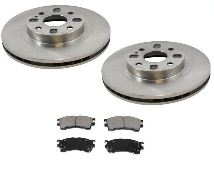 1999-2000 Protege ES 1.8L Front Brake Rotors & Ceramic Pads 31285 CD637