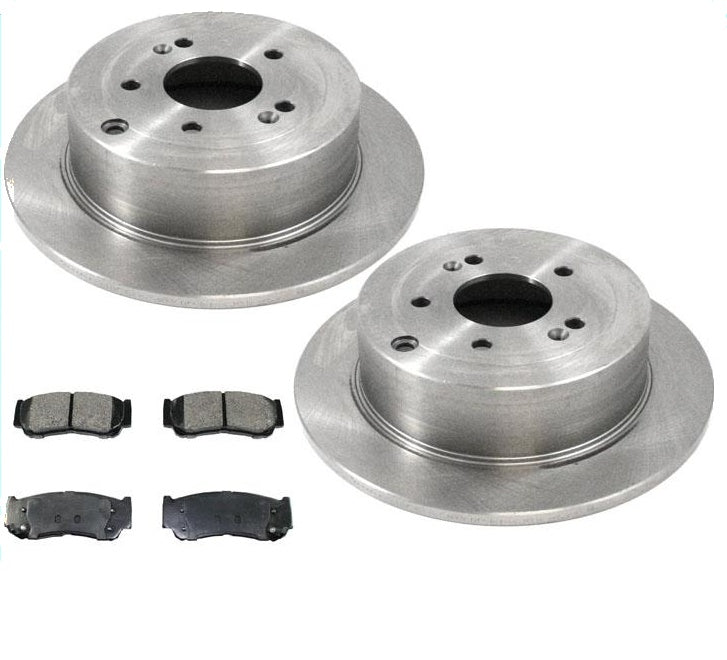 Rear Brake Rotors and Ceramic Brake Pads for Hyundai Santa Fe 2007-2009