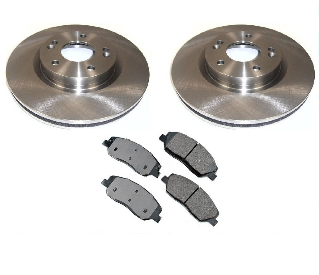 fits 07-09 Hyundai Santa Fe Front Disc Brake Rotors & Front Ceramic Brake Pads