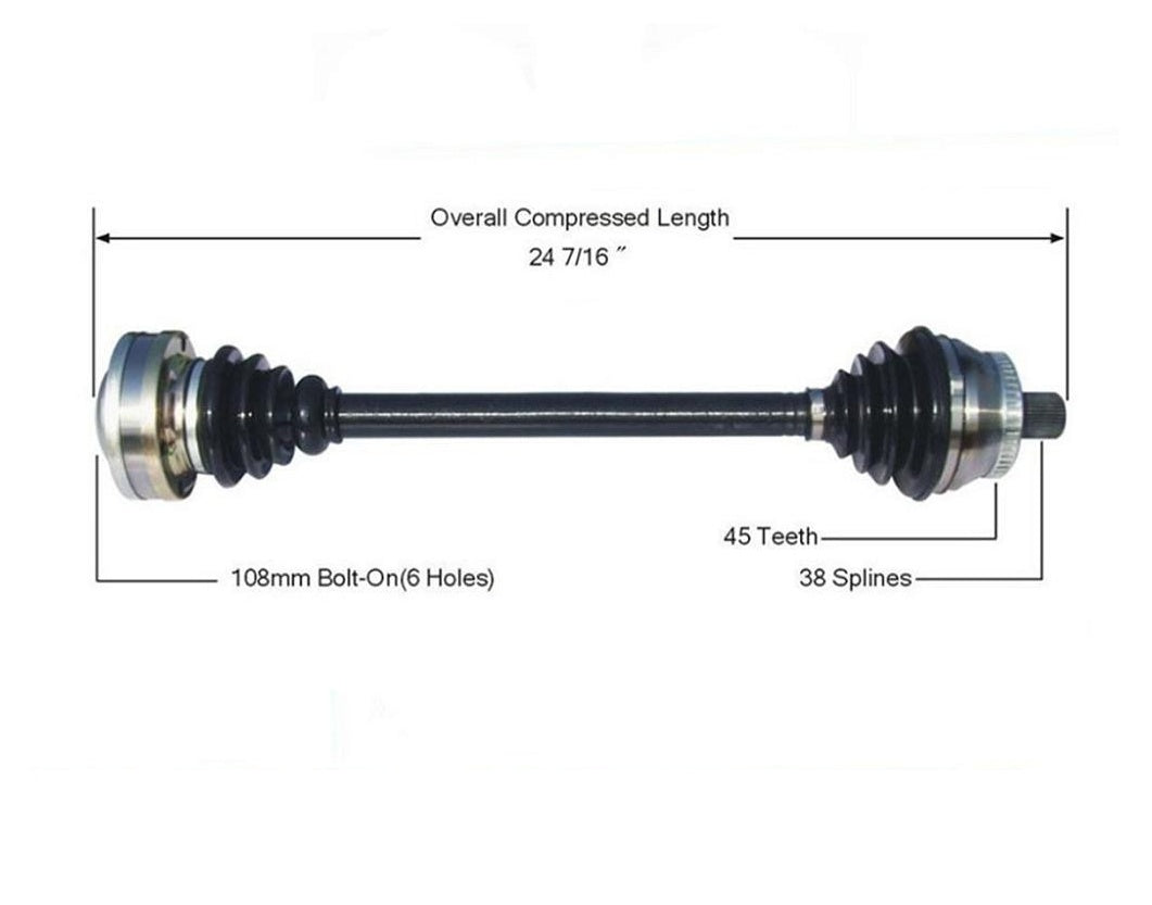 02-04 Audi A4 QUATTRO 3.0L 4 Dr Sedan Manual Transmission CV Drive Axle Shaft