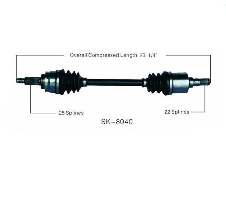 Eje SK-8040 CV - Nuevo, transmisión manual DOHC del lado del conductor delantero izquierdo