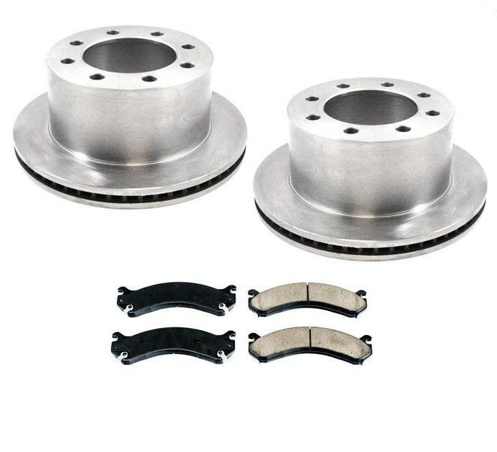 Rear Rotors & Brake Pads for GMC Silverado 3500 with Dual Rear Wheel 2001-2010