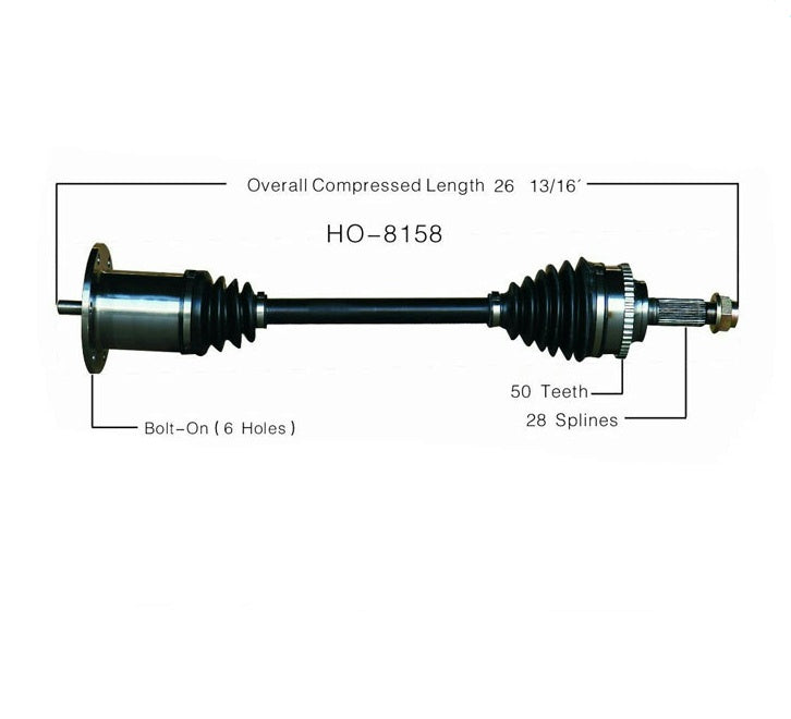 Eje 8158 CV 100% nuevo, nuevo, lado trasero izquierdo del conductor 00-09 S2000