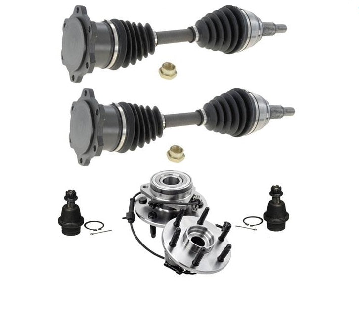 Hub Wheel Bearing + CV Drive Axle Shafts 99-04 Silverado 1500 FOUR WHEEL DRIVE