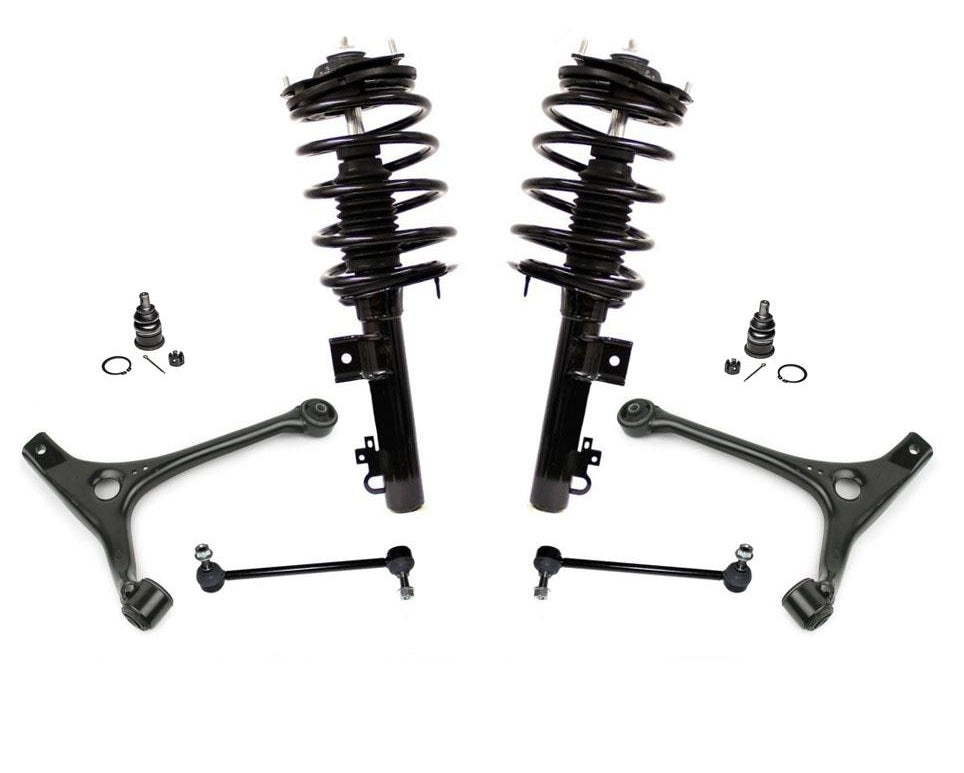 96 to 05/12/98 Taurus Lower Control Arm Ball Joint & Links Spring Struts 8Pc