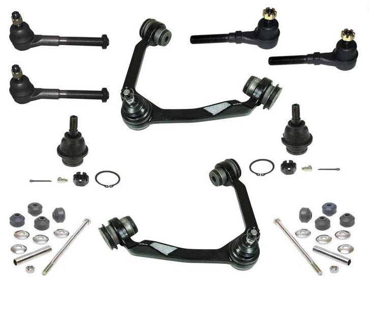Fits Ford 97-02 Expedition 4x4 4WD Upper Control Arm Ball Joint Tie Rod 10Pc Kit