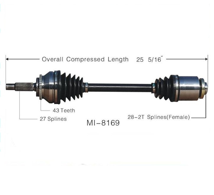 Delantero derecho P/S FWD ¡Nuevo eje de transmisión CV completo para Endeavor 04-08!