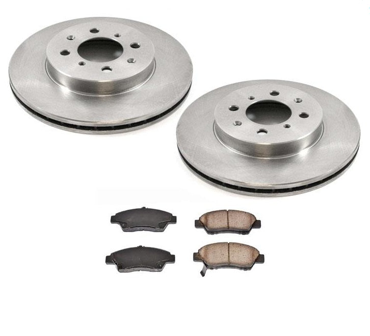 Fits For 2009-2014 Honda Fit Front Brake Disc Rotors & Ceramic Pads