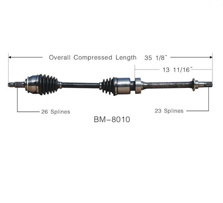 Eje del pasajero delantero Transmisión automática Mini Cooper 1.6L SOHC 2002-2010