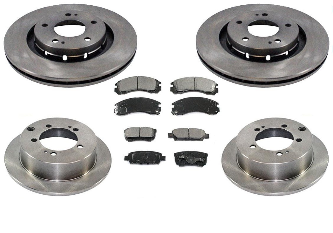 Pastillas de freno de rotores delanteros y traseros 100% nuevas para Mitsubishi Outlander 2.4L 05-06