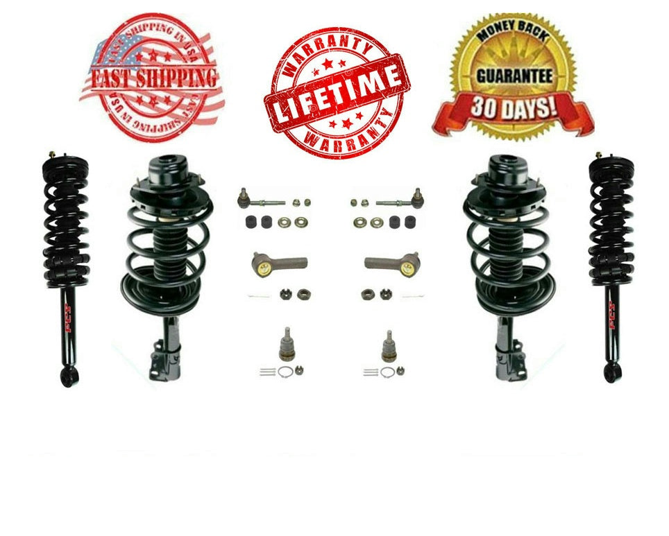 95-99 Maxima (4) F & R Quick Spring Strut and Mount Kit Ball Joints Tie Rod 10Pc