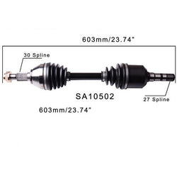 (1) Complete CV Drive Axle Shaft L or R Front for 03-11 SAAB 9-3