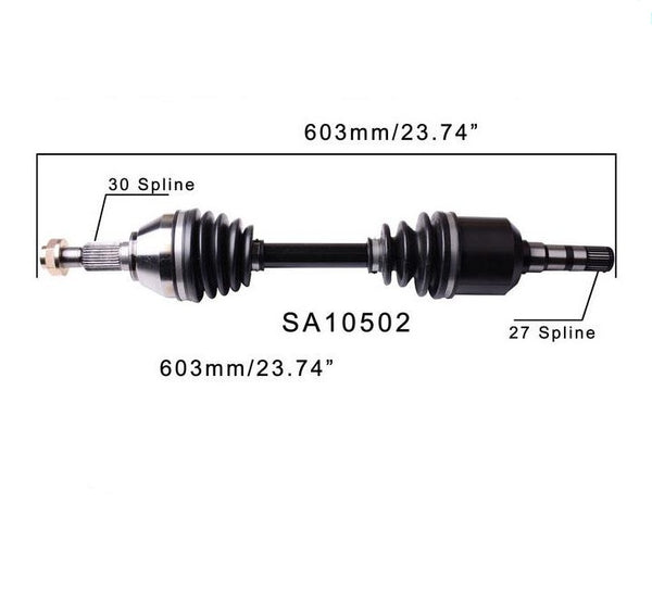 (1) Eje de transmisión CV completo L o R delantero para 03-11 SAAB 9-3