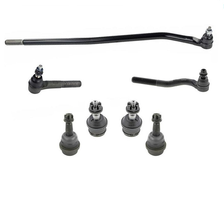 Kit delantero de 7 piezas con rótula, brazo de barra de acoplamiento a dirección, compatible con Jeep Wrangler 07-17