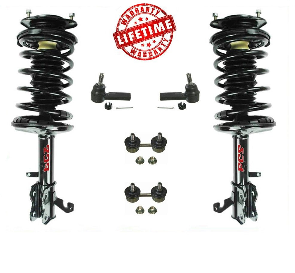 Corolla Chevrolet Geo Prizm Front Quick Spring Strut and Mount Tie Rods 6Pc KIT