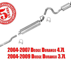 For Durango 4.7L 04-07 & 3.7L 04-09 Front Extension Pipe Middle and Rear Muffler