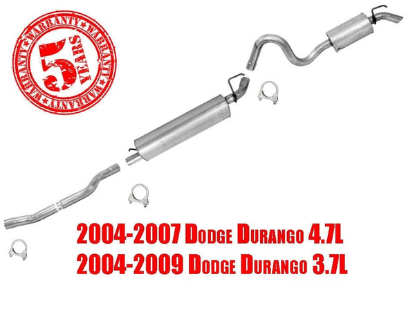 For Durango 4.7L 04-07 & 3.7L 04-09 Front Extension Pipe Middle and Rear Muffler