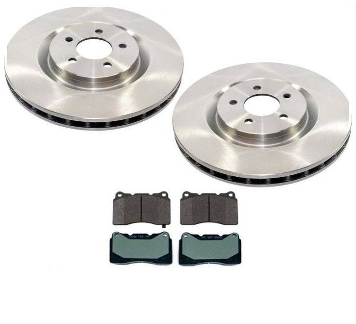 Se adapta a 07-14 Mustang 5.4L 12-14 Boss 302 13.98 pulgadas nuevos rotores delanteros y pastillas de freno