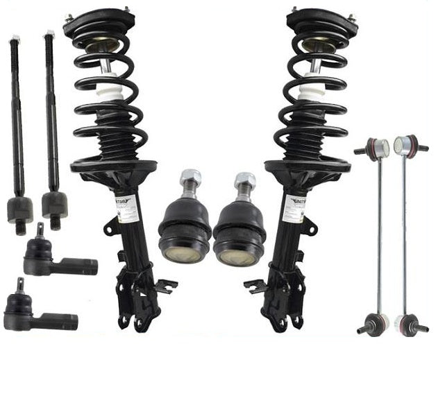 Kit de varillas de amarre de enlace oscilante con juntas esféricas de puntal de resorte delantero para Tiburon 03-08, 10 piezas