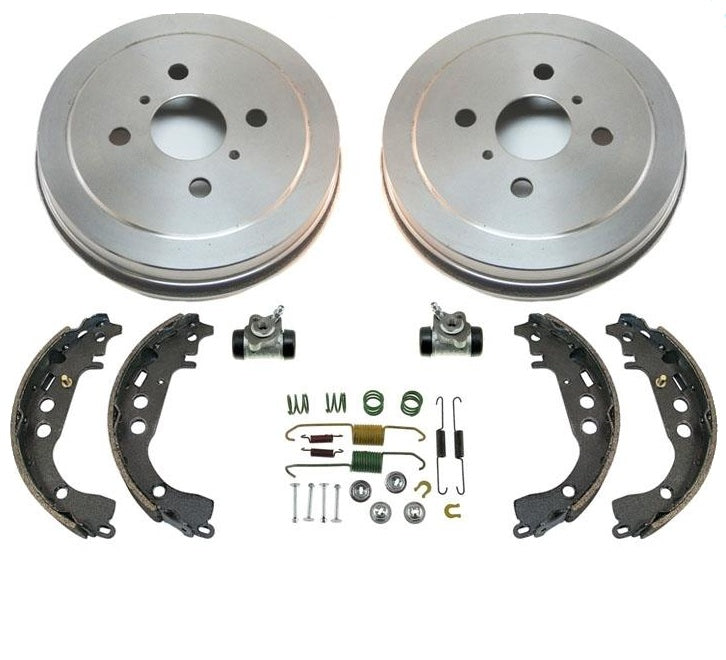 Para 01-03 Prius (2) Tambores de freno trasero y zapatos Cilindros de rueda Resortes