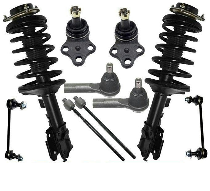 Front Coil Spring Strut Ball Joints Sway Bar Link Tie Rods For 96-98 Pathfinder