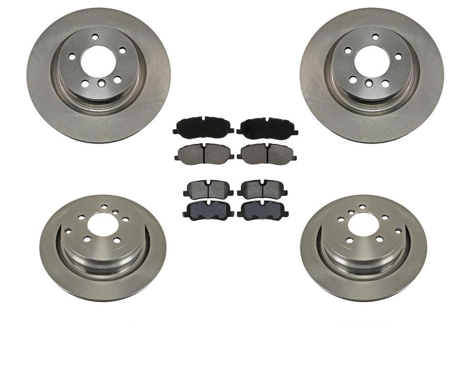 Fits Land Rover 06-09 Range Rover 4.4L F & R Brake Rotors & Semi Metallic Pads