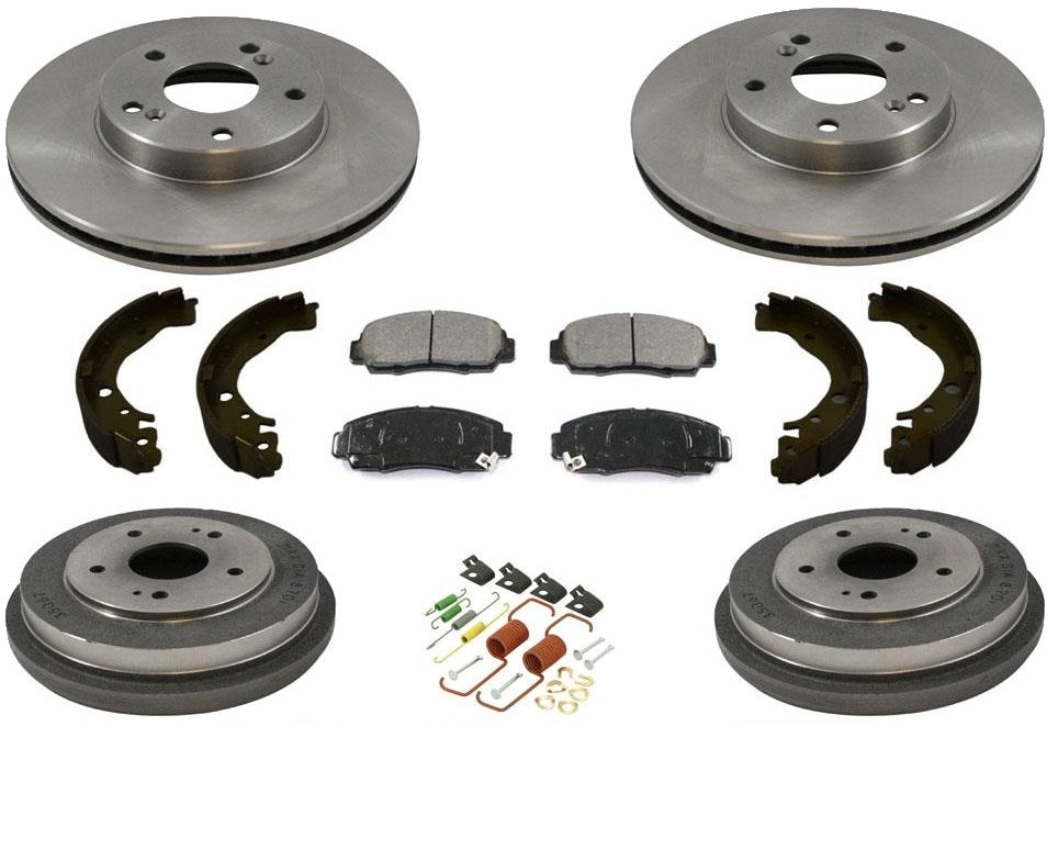 Rotores delanteros Tambores traseros Pastillas de freno Zapatos Kit de resorte para Honda GX 2006-2010