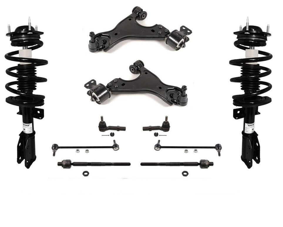 Complete Coil Spring Struts Sway Bar Control Arms Tie Rods 09-13 Traverse 10Pc