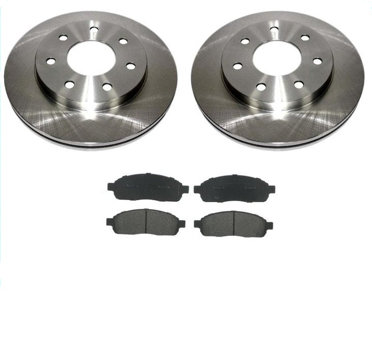 Se adapta a 7 Lug 4x4 F150 Heavy Duty Payload 2 54110 Rotores y pastillas de disco de freno delantero