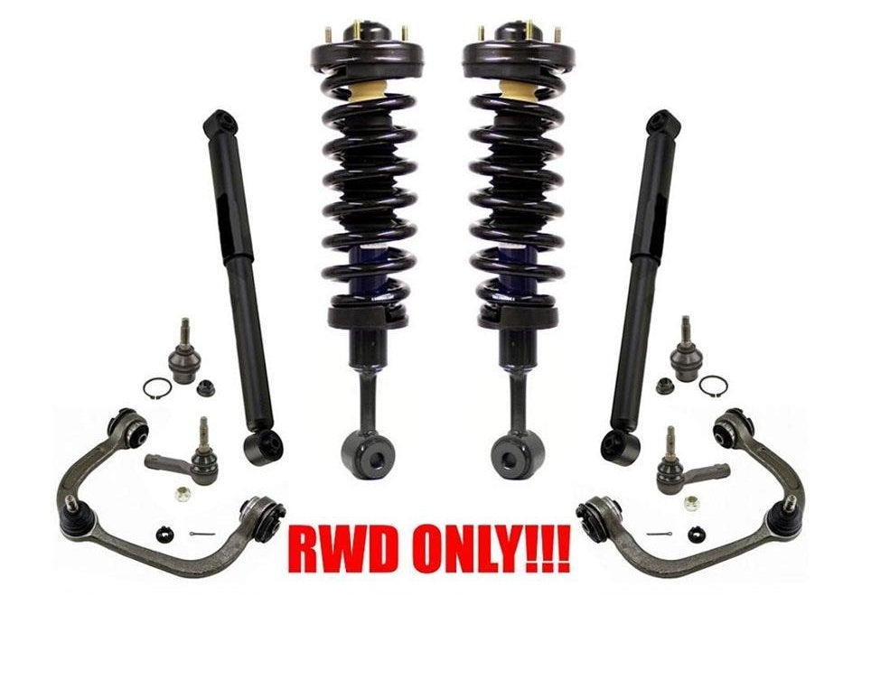 F150 04-08 Mark LT 06-08 Rear Wheel Drive Struts Rr Shocks Control Arms Tie Rods