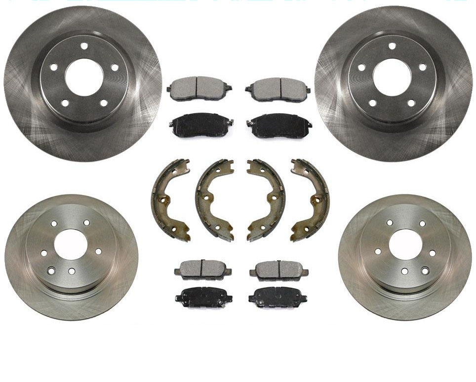 Brake Rotors & Ceramic Pads Fits 07-12 Nissan Altima F & R 31464 31312 7Pc