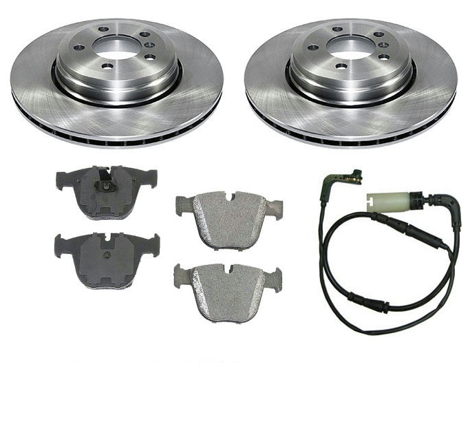 Rotores de disco de freno trasero y sensor de desgaste de pastillas cerámicas para BMW 535i 545i 550i 650i