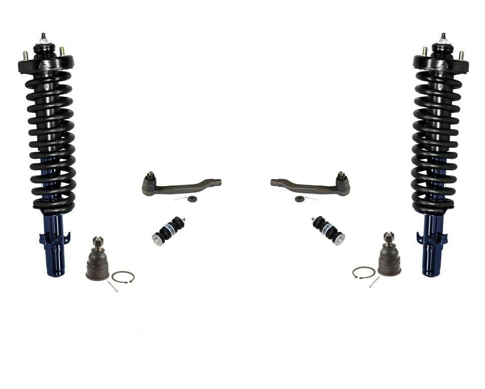 Frt Quick Spring Strut and Mount Tie Rods Ball Joints Sway 8pc fits 90-93 Accord