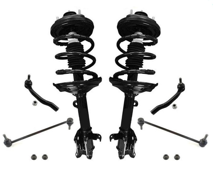 Puntal de resorte helicoidal completo para Acura MDX 2003-2006, varillas de amarre, eslabones de barra estabilizadora, 6 piezas