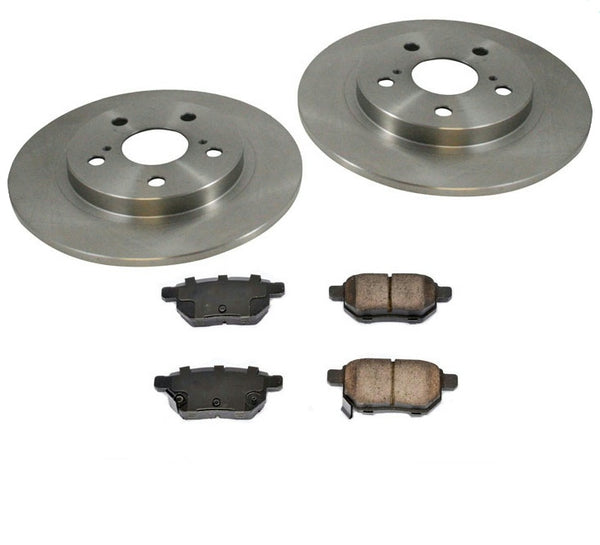 fits 08=2015 Scion Xb (2) Rear Brake Rotors & Ceramic Pads