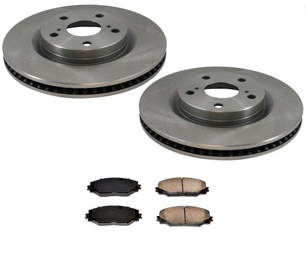 Fits 09-13 Front Wheel Drive 2.4L Vibe Matrix FRONT Brake Rotors & CERAMIC Pads