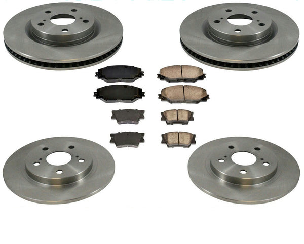 Fits 09-13 Front Wheel Drive 2.4 Vibe Matrix FT & RR Brake Rotors & CERAMIC Pads
