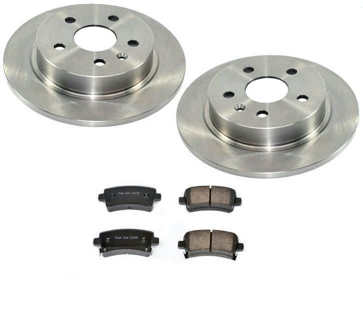 2 Rear Brake Disc Rotors With Ceramic Pads Fits 11-16 Regal With Solid Rotors