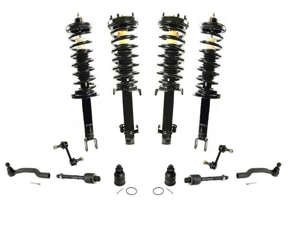Fits For 08-12 Accord 2.4L W/ Automatic Trans 4 Coil Spring Strut Tie Rods 12Pc