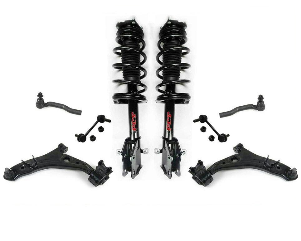 Fits For 12-14 Edge EcoBoost FWD Front Coil Spring Struts Control Arms 8Pc Kit
