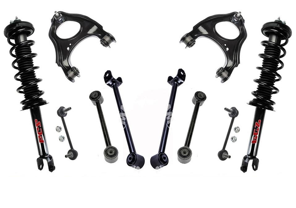 Rear Complete Struts 8 Pcs Chassis Kit Rear Arms & Links For Honda Accord 08-12