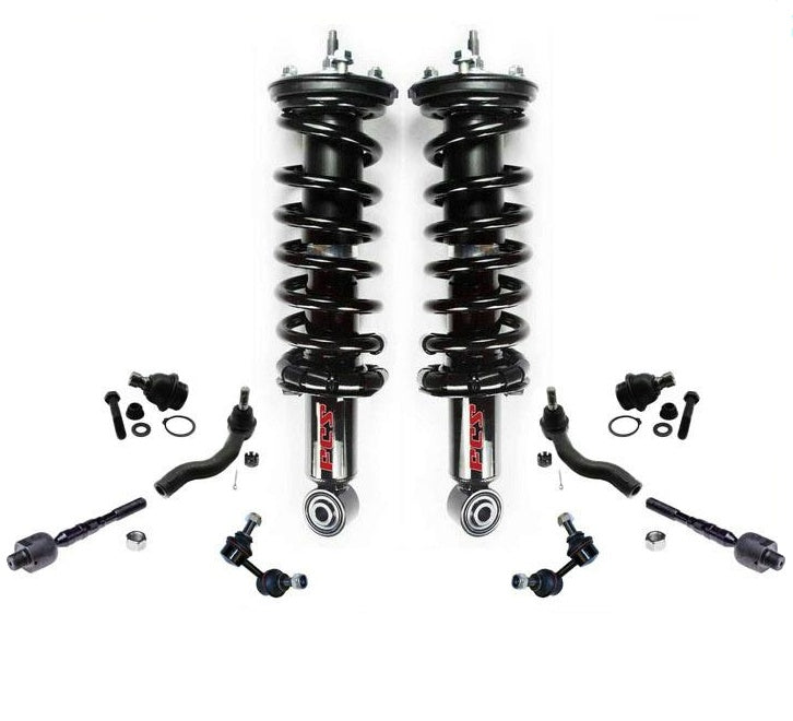 Strut Coil Springs Sway Bar Links Tie Rods Ball Jts 05-13 Frontier 6cyl 4WD 10Pc