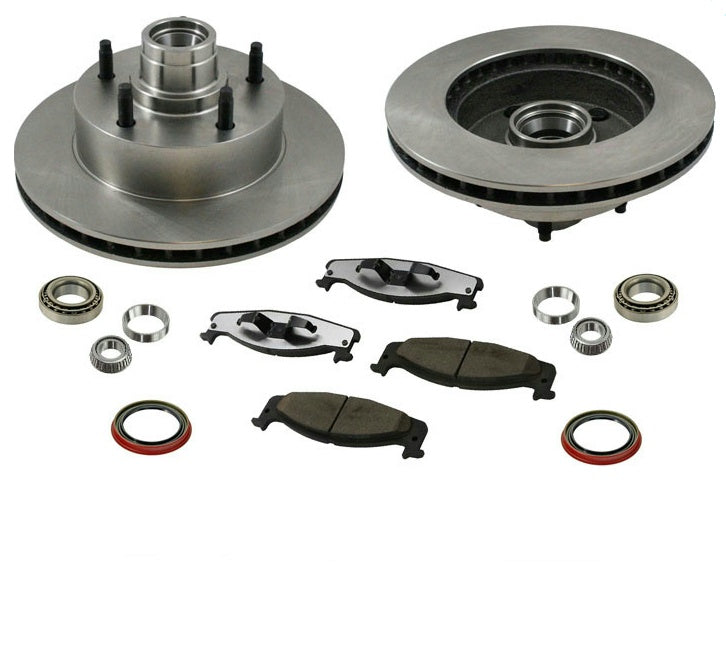 94-02 E150 Fits Ford E150 Van With Rear ABS Only Frt Brake Rotors & Pads 9Pc