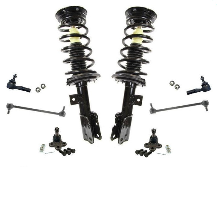 For 08-10 VUE Front Wheel Drive XE XR Front Coil Spring Ball Joints Tie Rods 8p