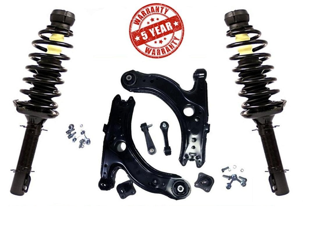 Complete Strut Assembly Lower Control Arms Ball Joints & Links Fits Golf 99-06